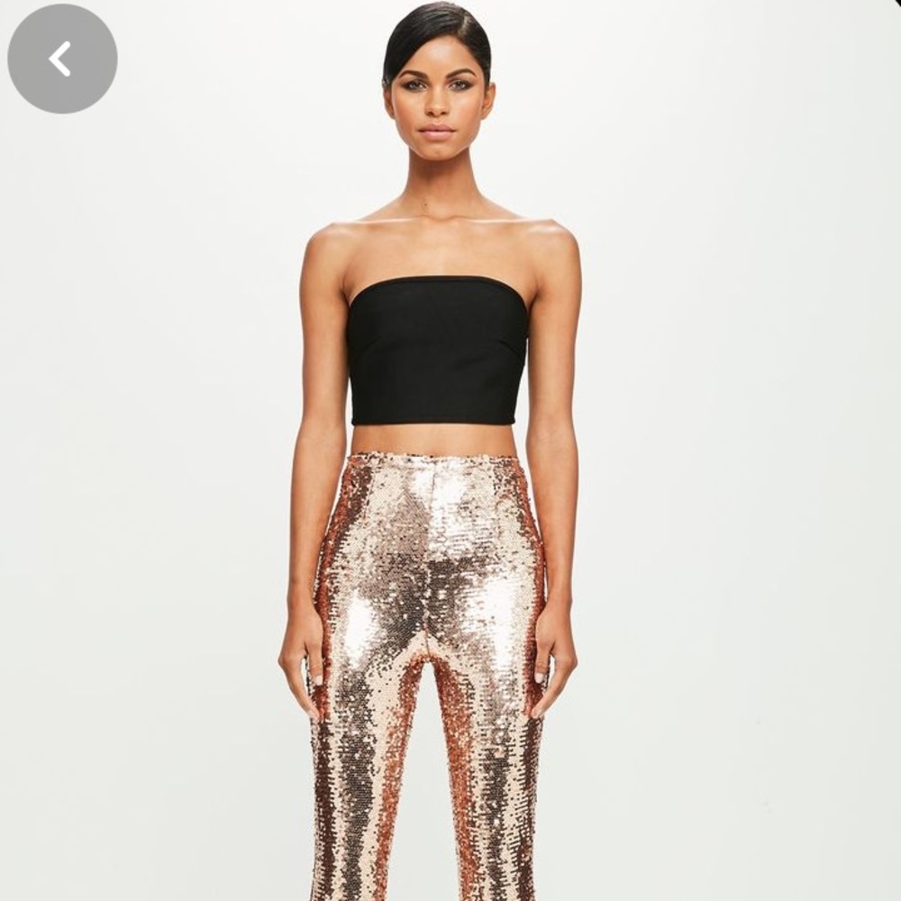 BCBG BLACK Crop Top Strapless